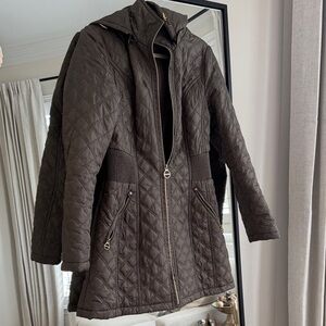Laundry By Shelli Segal Quilted Dark Brown Puffer Jacket